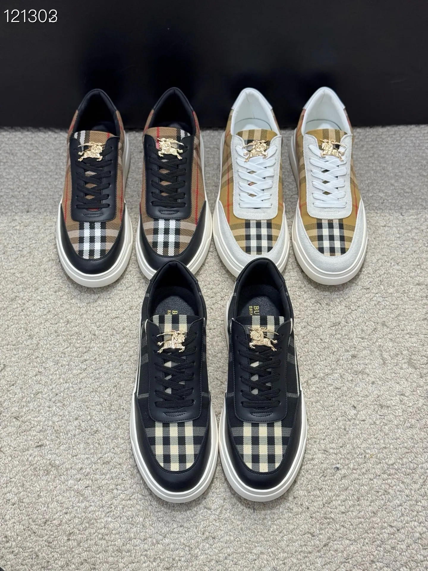 Men's Men's Shoes 💰420 [New Style] 🦑🦑BURBERRY◾▫️The new Burberry men's classic low-top sneakers are reinterpreted with Vintage retro plaid cotton and cowhide material, and are decorated with a new brand logo. Genuine leather lining, wear-resistant and non-slip rubber outsole! Available in multiple colors, a must-have for men. Size: 38-44 (45 customized